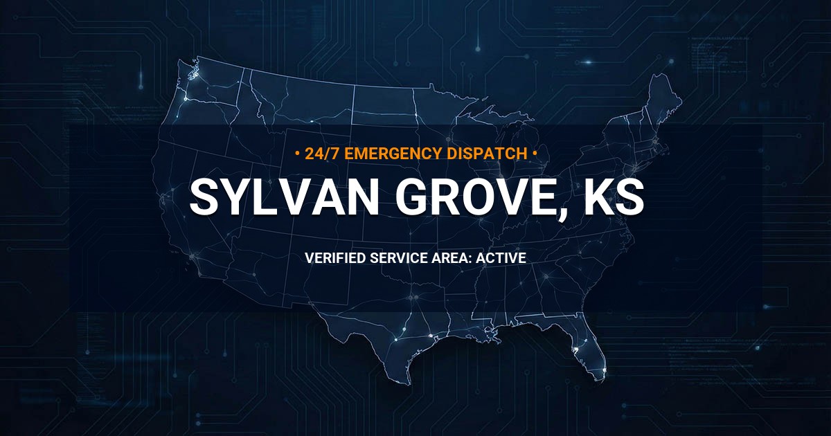 Emergency Plumbing Dispatch Map for Plumbing Services: Sylvan Grove, KS
