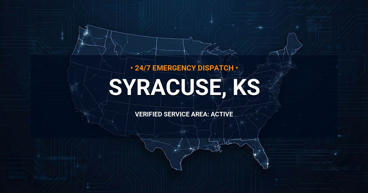 Emergency Plumbing Dispatch Map for Plumbing Services: Syracuse, KS