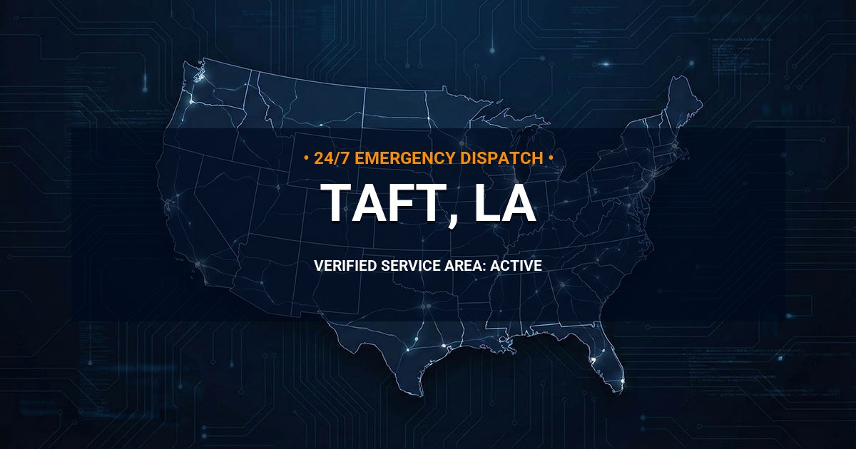 Emergency Plumbing Dispatch Map for Plumbing Services: Taft, LA