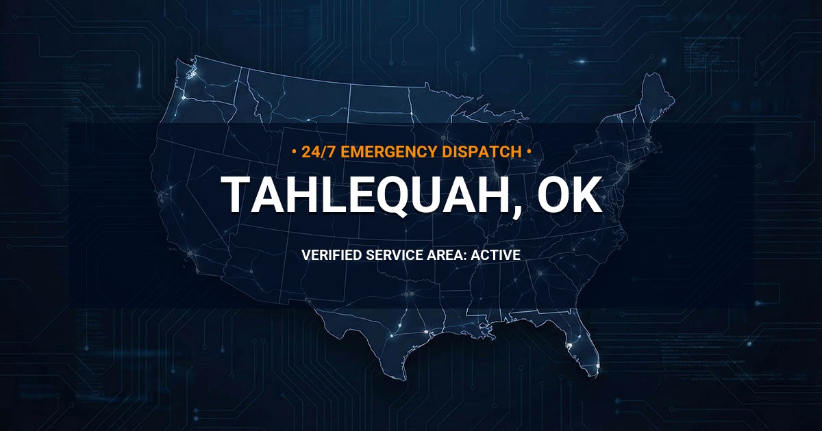 Emergency Plumbing Dispatch Map for Plumbing Services: Tahlequah, OK