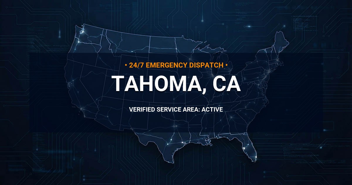 Emergency Plumbing Dispatch Map for Plumbing Services: Tahoma, CA