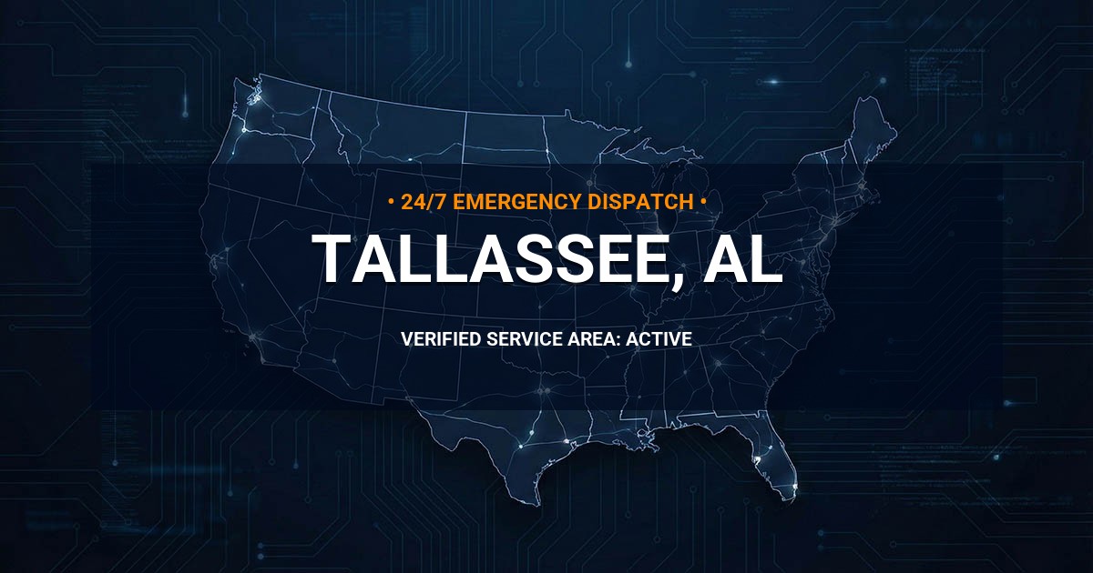 Emergency Plumbing Dispatch Map for Plumbing Services: Tallassee, AL
