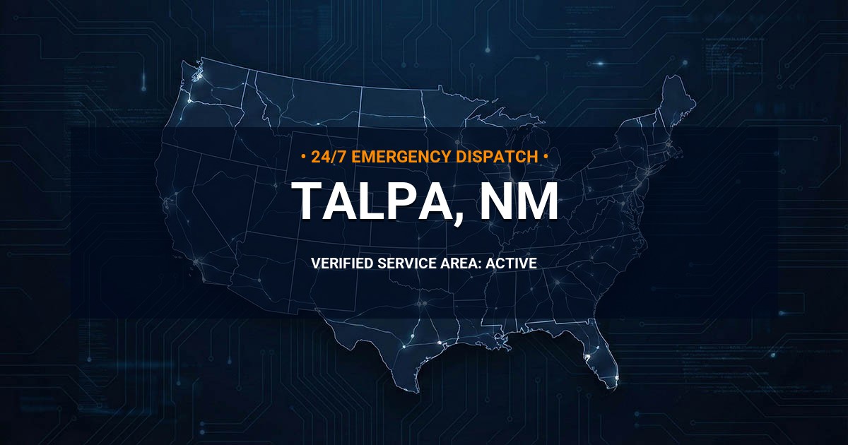 Emergency Plumbing Dispatch Map for Plumbing Services: Talpa, NM