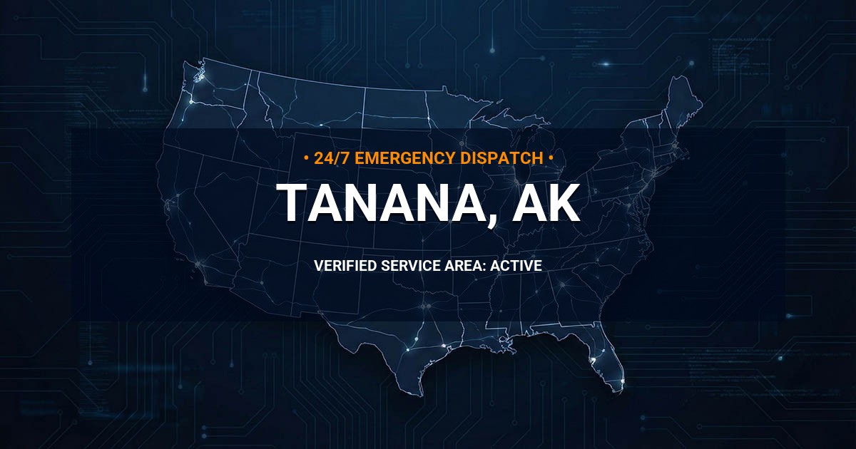 Emergency Plumbing Dispatch Map for Plumbing Services: Tanana, AK