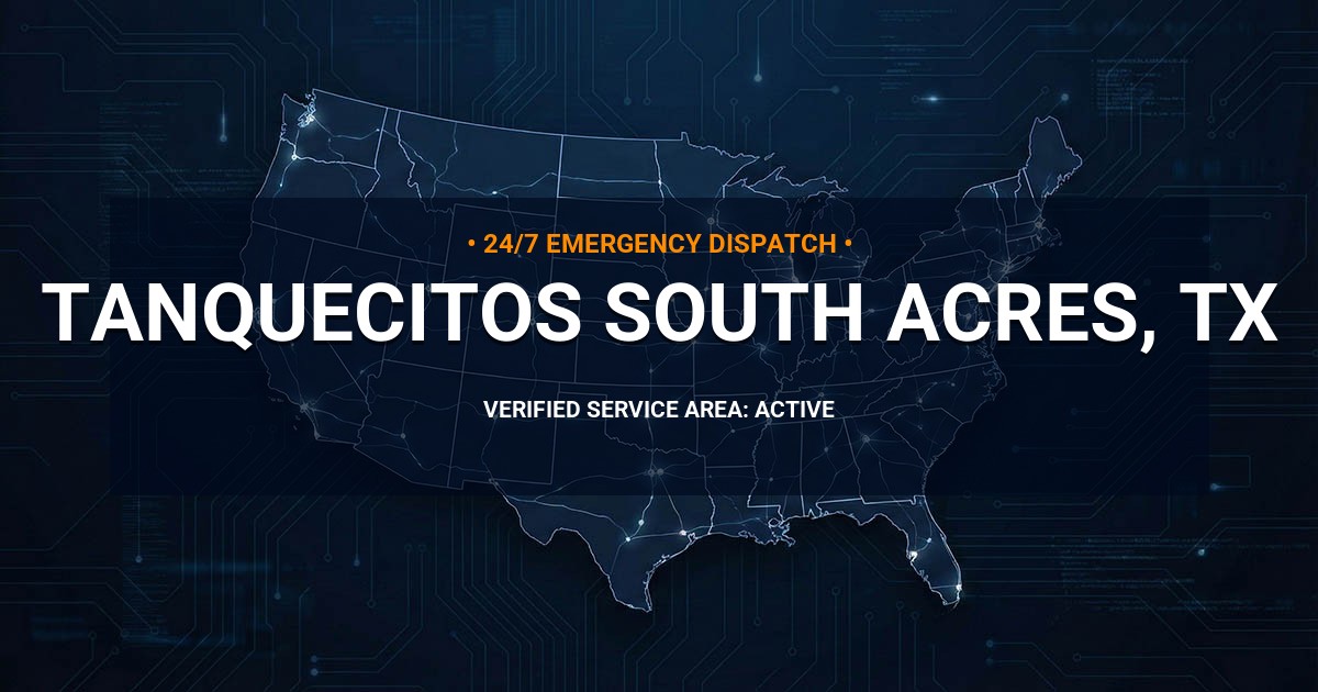 Emergency Plumbing Dispatch Map for Plumbing Services: Tanquecitos South Acres, TX