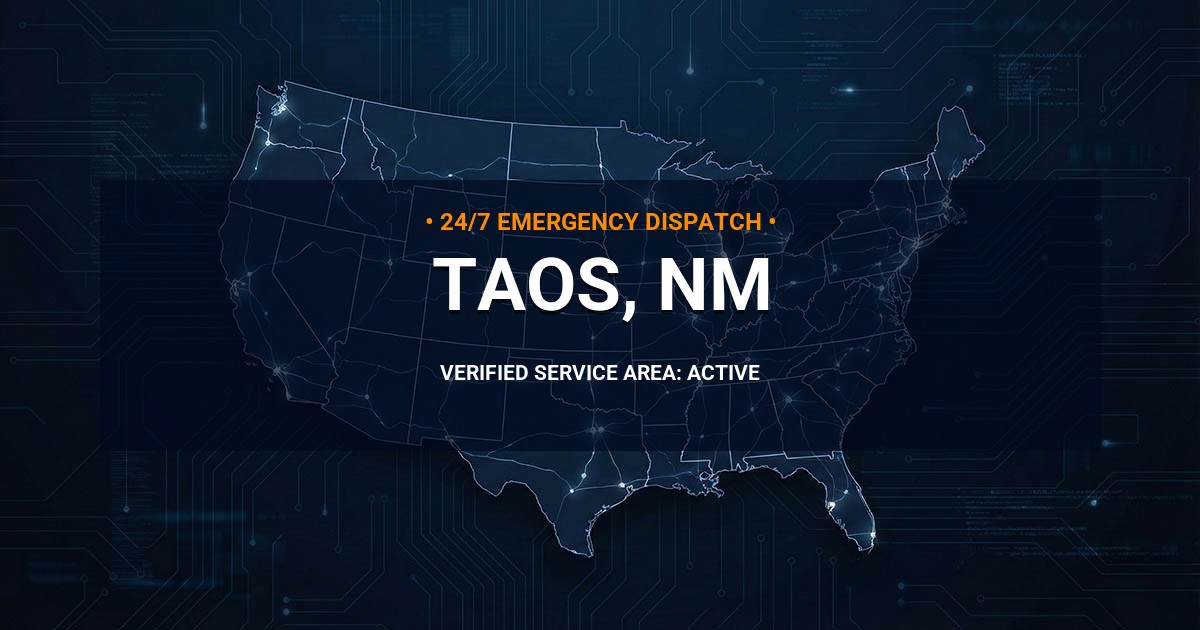 Emergency Plumbing Dispatch Map for Plumbing Services: Taos, NM