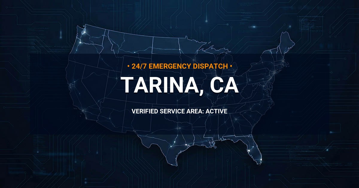 Emergency Plumbing Dispatch Map for Plumbing Services: Tarina, CA
