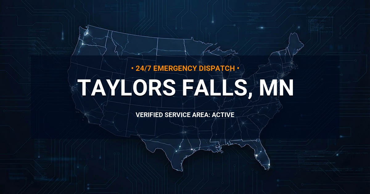Emergency Plumbing Dispatch Map for Plumbing Services: Taylors Falls, MN