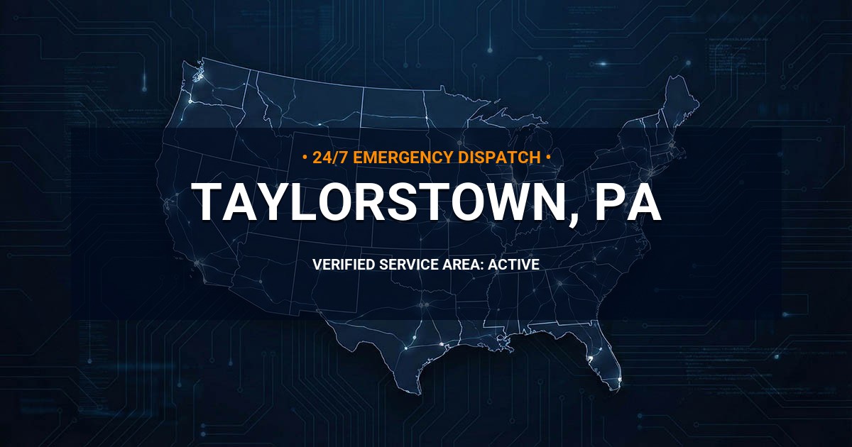 Emergency Plumbing Dispatch Map for Plumbing Services: Taylorstown, PA
