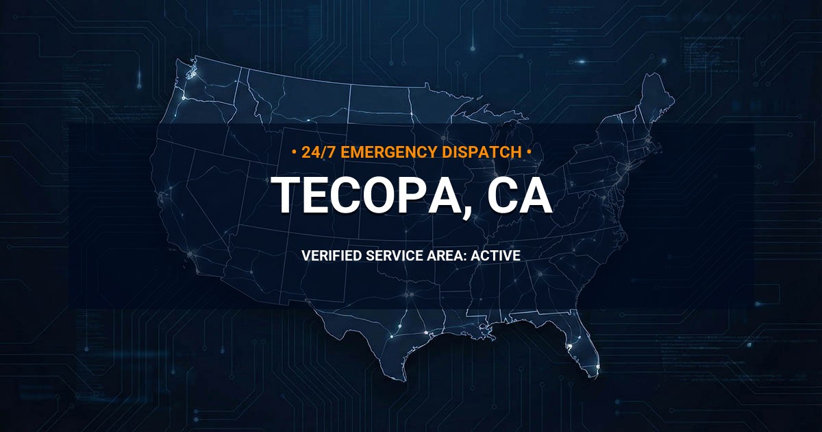 Emergency Plumbing Dispatch Map for Plumbing Services: Tecopa, CA