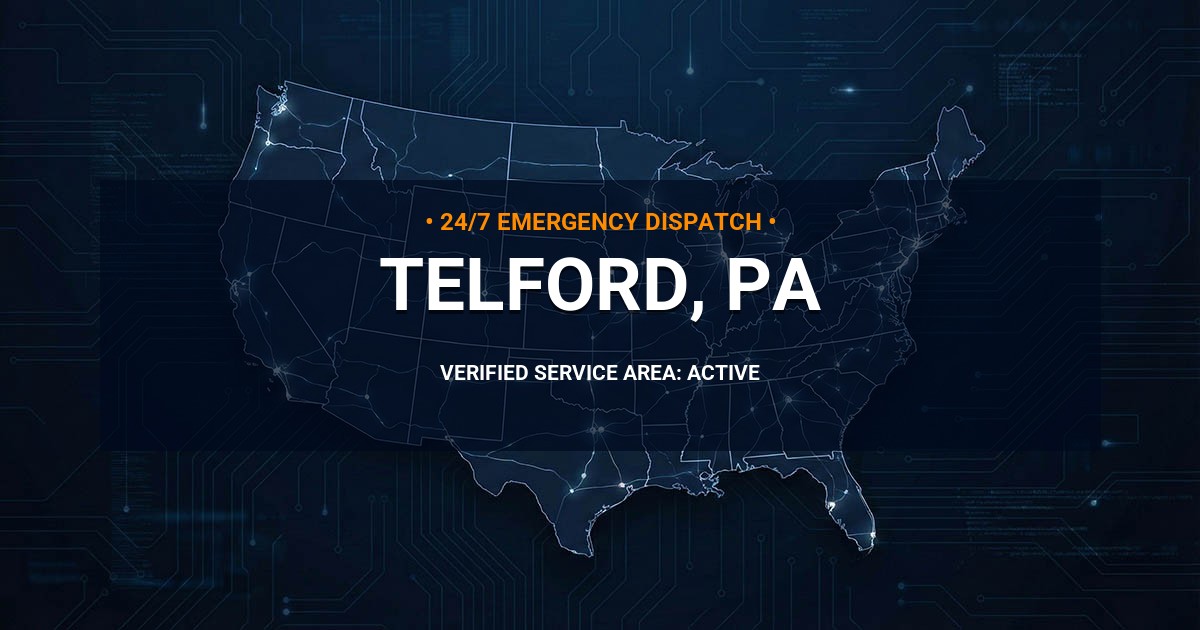 Emergency Plumbing Dispatch Map for Plumbing Services: Telford, PA