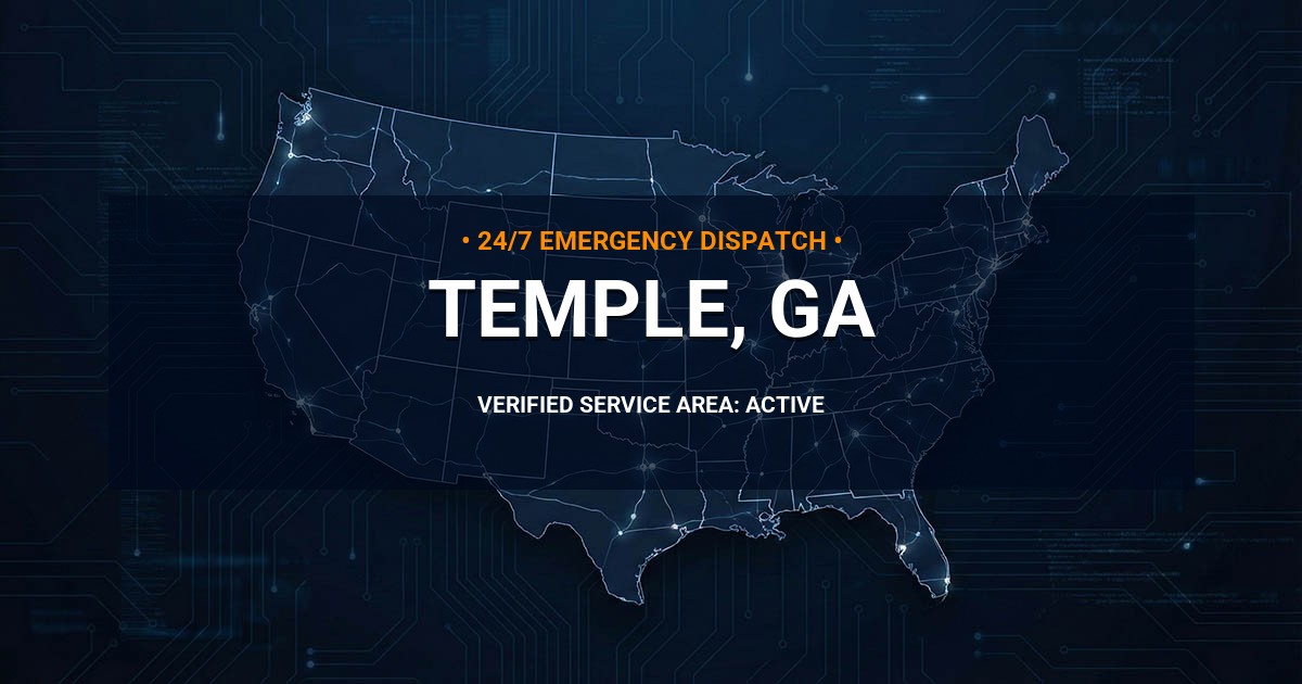 Emergency Plumbing Dispatch Map for Plumbing Services: Temple, GA