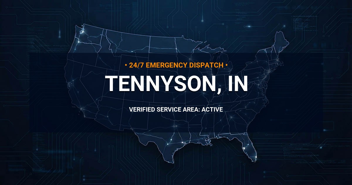 Emergency Plumbing Dispatch Map for Plumbing Services: Tennyson, IN
