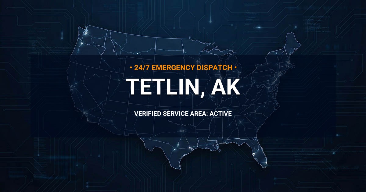 Emergency Plumbing Dispatch Map for Plumbing Services: Tetlin, AK