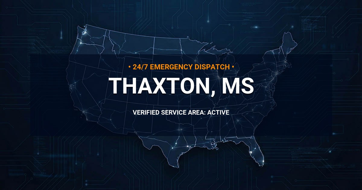 Emergency Plumbing Dispatch Map for Plumbing Services: Thaxton, MS