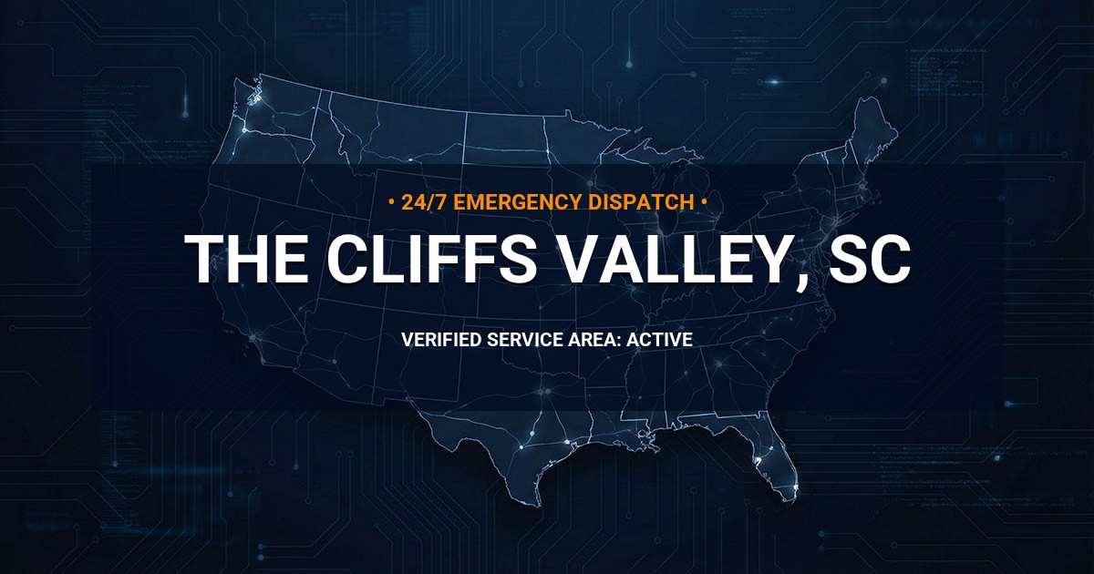 Emergency Plumbing Dispatch Map for Plumbing Services: The Cliffs Valley, SC