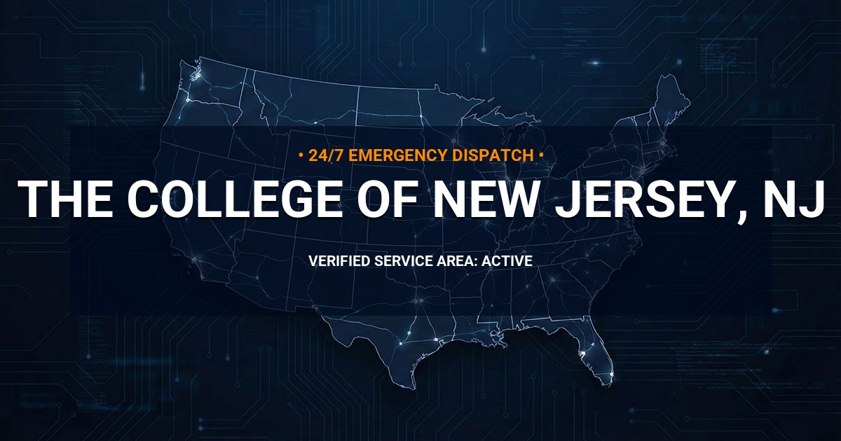 Emergency Plumbing Dispatch Map for Plumbing Services: The College of New Jersey, NJ