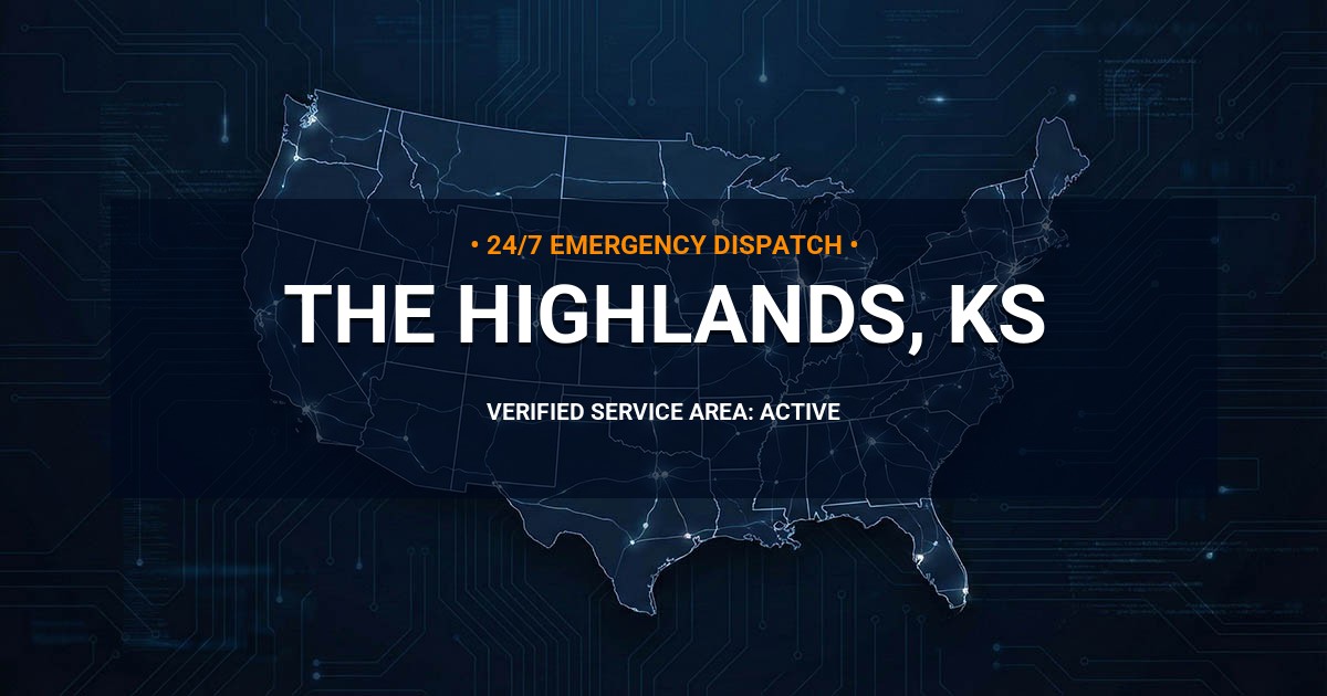 Emergency Plumbing Dispatch Map for Plumbing Services: The Highlands, KS