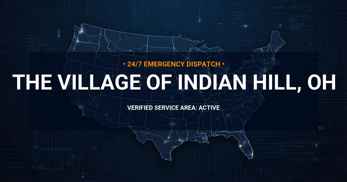 Emergency Plumbing Dispatch Map for Plumbing Services: The Village of Indian Hill, OH