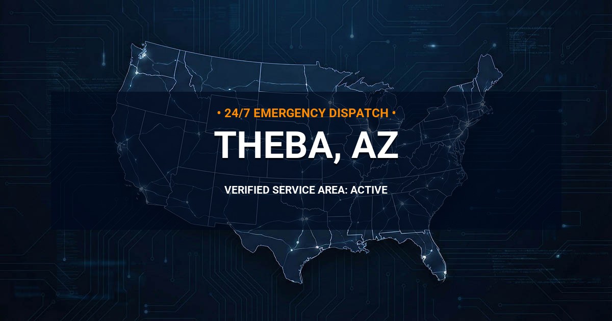 Emergency Plumbing Dispatch Map for Plumbing Services: Theba, AZ