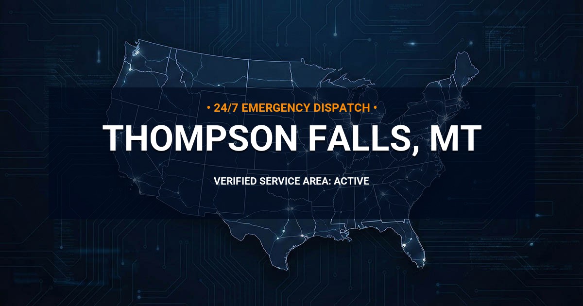 Emergency Plumbing Dispatch Map for Plumbing Services: Thompson Falls, MT