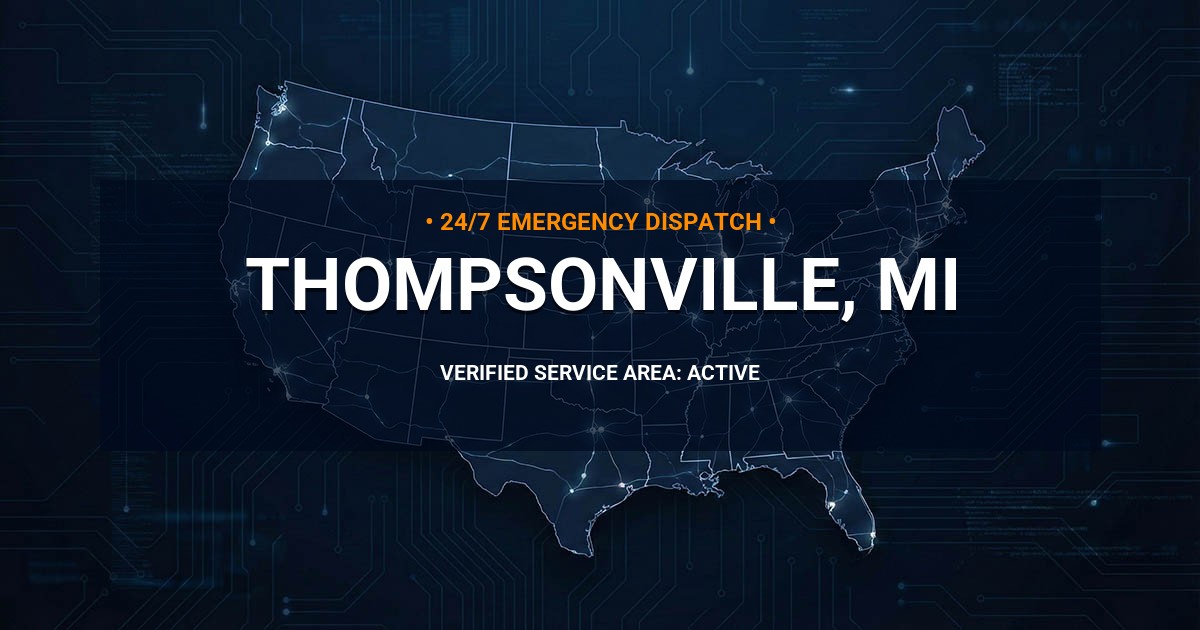 Emergency Plumbing Dispatch Map for Plumbing Services: Thompsonville, MI