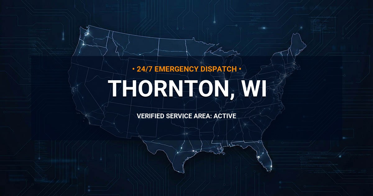 Emergency Plumbing Dispatch Map for Plumbing Services: Thornton, WI