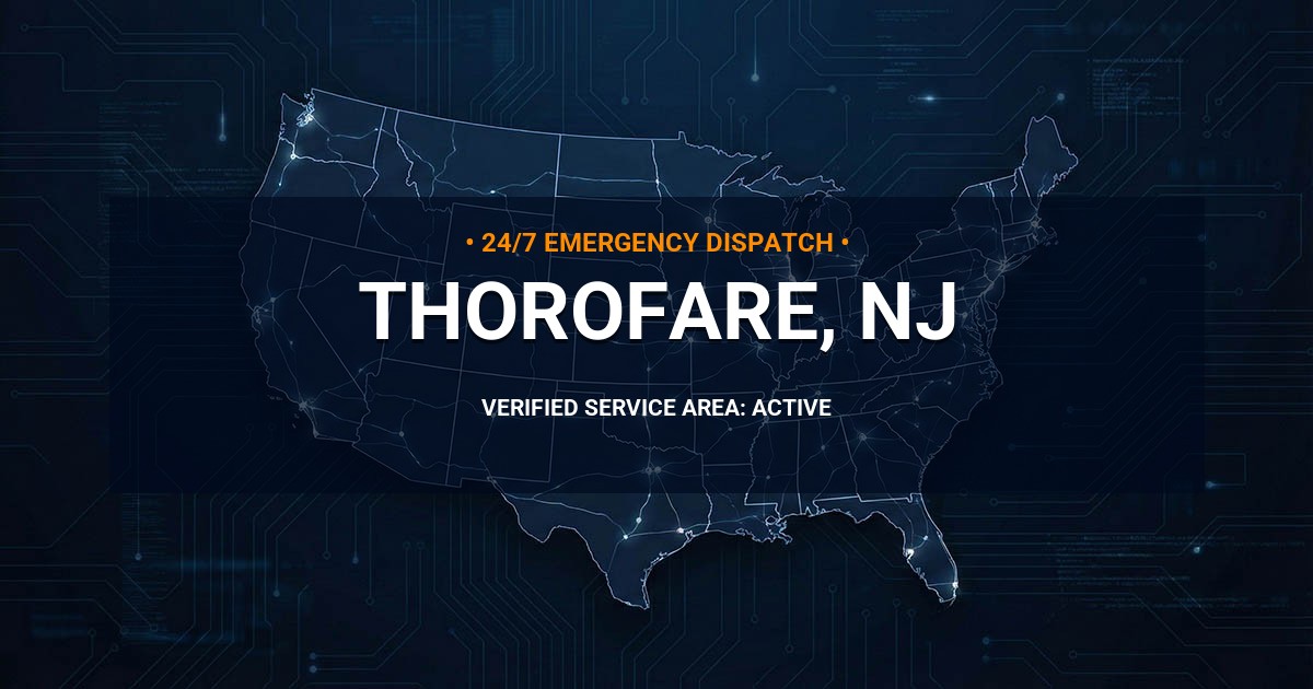 Emergency Plumbing Dispatch Map for Plumbing Services: Thorofare, NJ