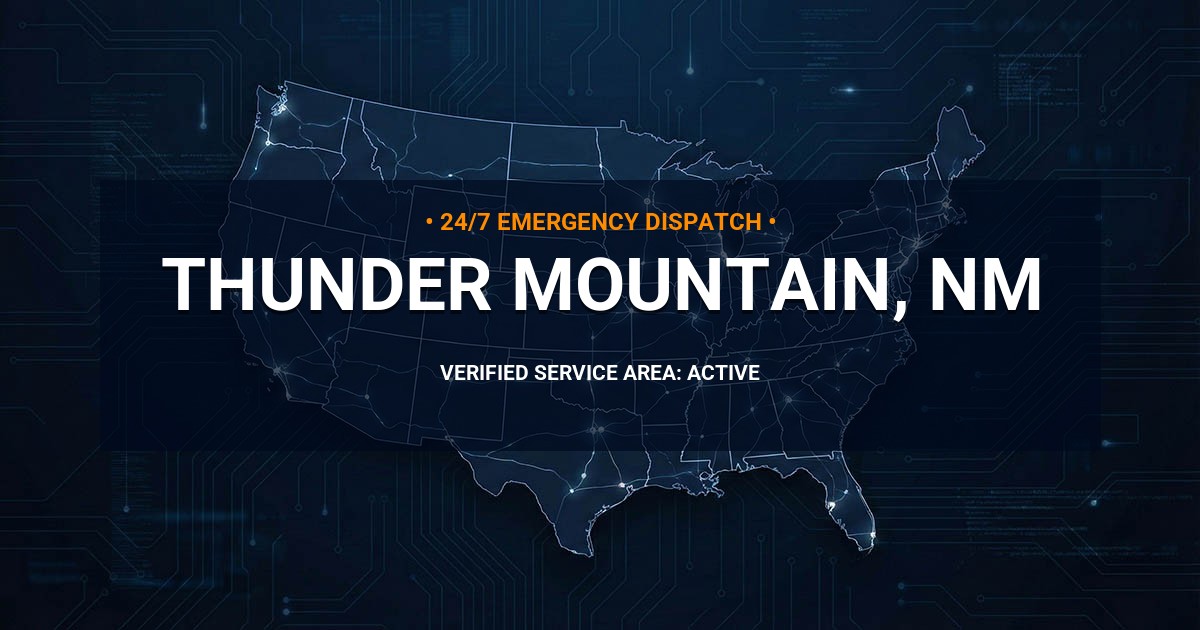 Emergency Plumbing Dispatch Map for Plumbing Services: Thunder Mountain, NM