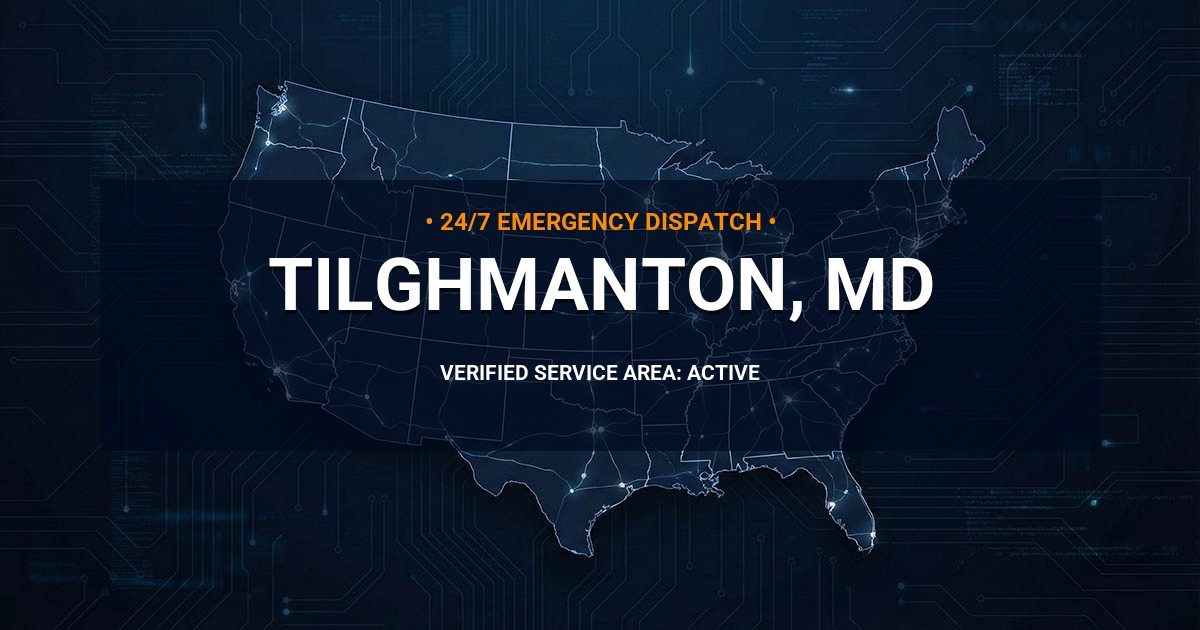 Emergency Plumbing Dispatch Map for Plumbing Services: Tilghmanton, MD