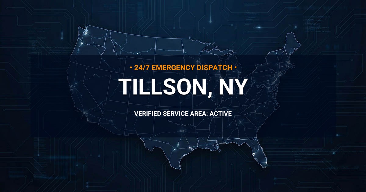 Emergency Plumbing Dispatch Map for Plumbing Services: Tillson, NY