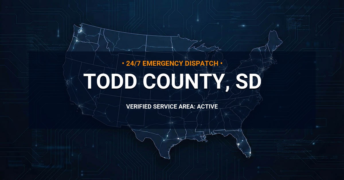 Emergency Plumbing Dispatch Map for Todd County Plumbing Logistics