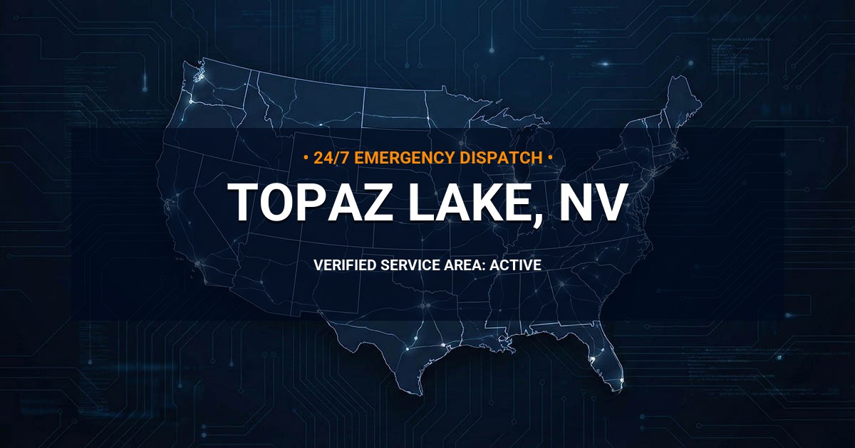 Emergency Plumbing Dispatch Map for Plumbing Services: Topaz Lake, NV