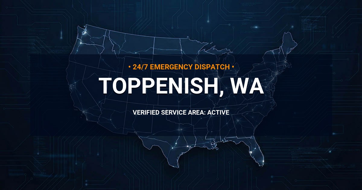Emergency Plumbing Dispatch Map for Plumbing Services: Toppenish, WA