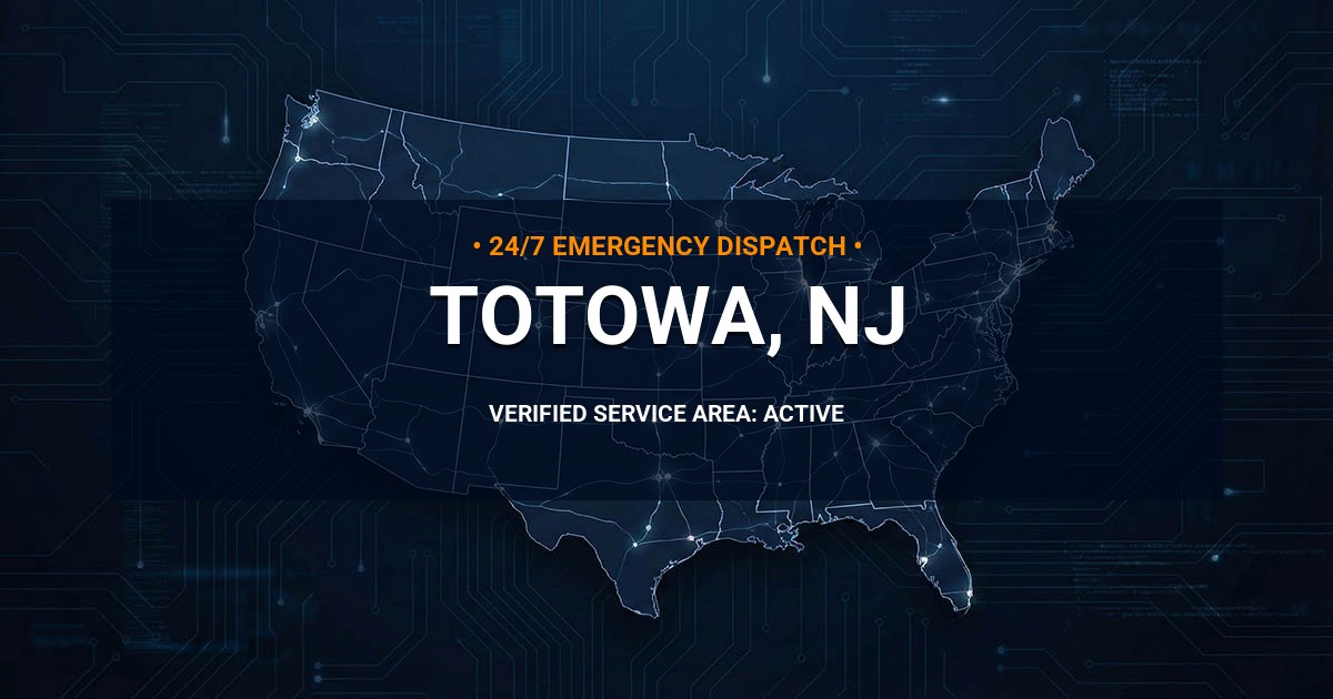 Emergency Plumbing Dispatch Map for Plumbing Services: Totowa, NJ
