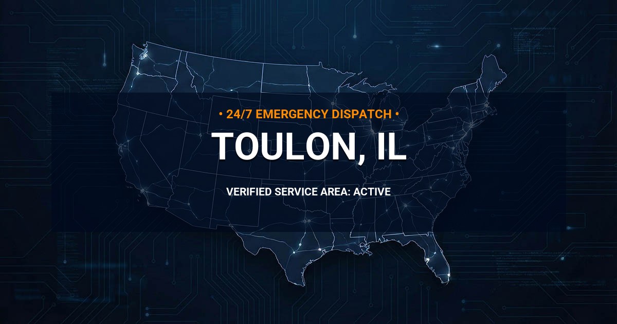 Emergency Plumbing Dispatch Map for Plumbing Services: Toulon, IL