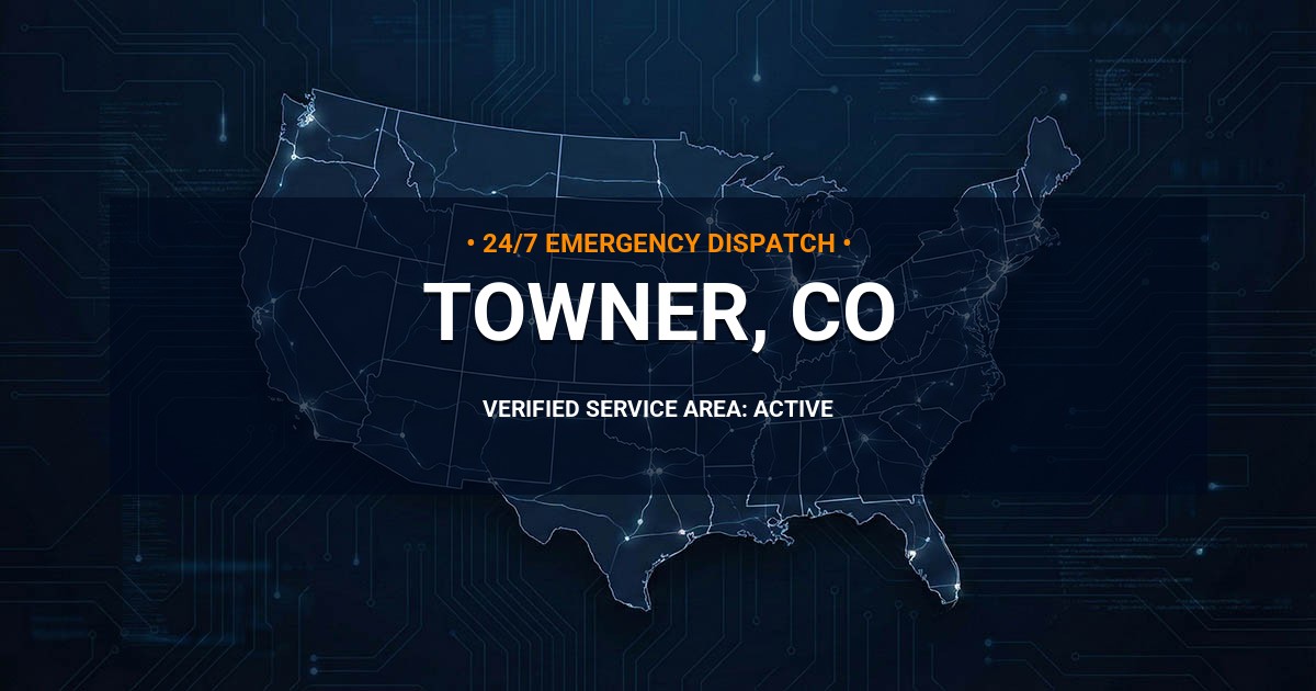 Emergency Plumbing Dispatch Map for Plumbing Services: Towner, CO