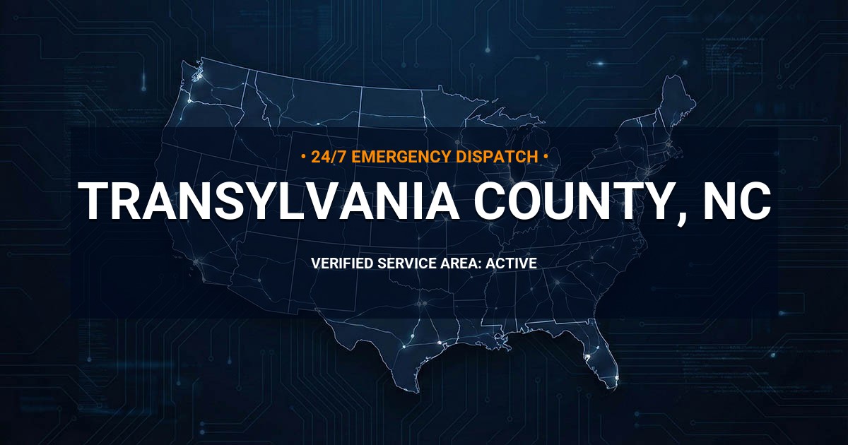 Emergency Plumbing Dispatch Map for Transylvania County Plumbing Logistics
