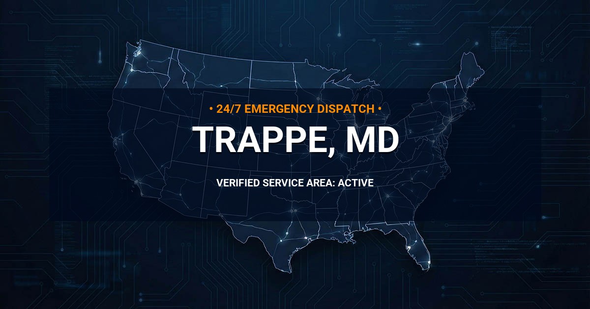 Emergency Plumbing Dispatch Map for Plumbing Services: Trappe, MD