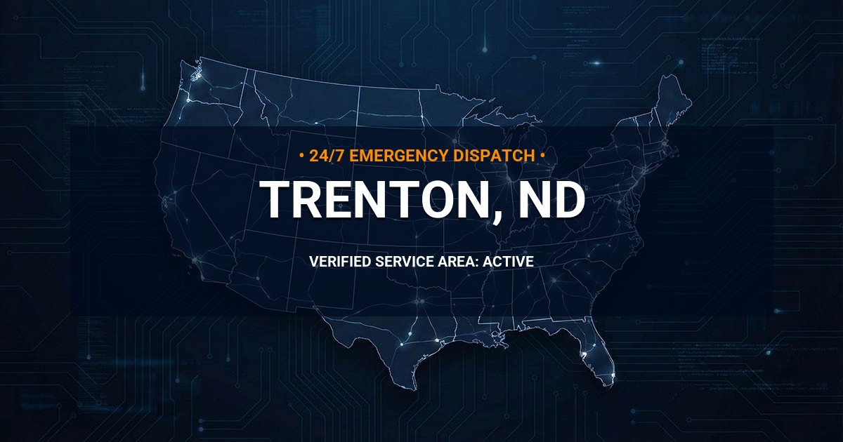 Emergency Plumbing Dispatch Map for Plumbing Services: Trenton, ND