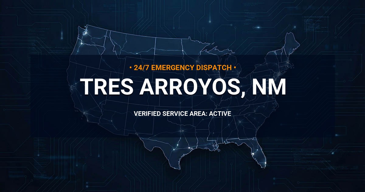Emergency Plumbing Dispatch Map for Plumbing Services: Tres Arroyos, NM
