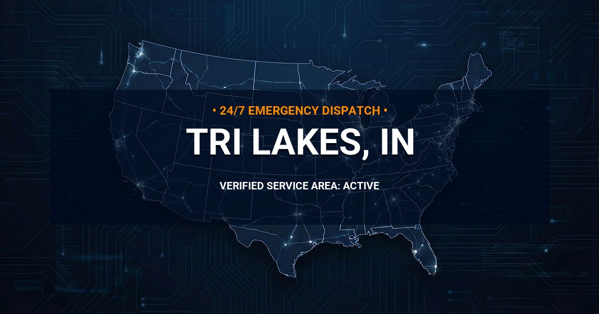 Emergency Plumbing Dispatch Map for Plumbing Services: Tri-Lakes, IN
