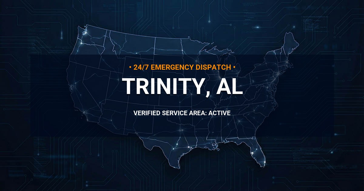 Emergency Plumbing Dispatch Map for Plumbing Services: Trinity, AL