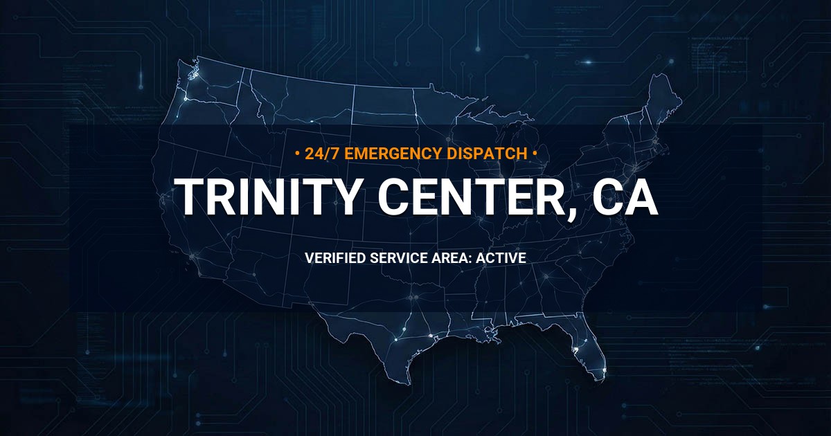 Emergency Plumbing Dispatch Map for Plumbing Services: Trinity Center, CA