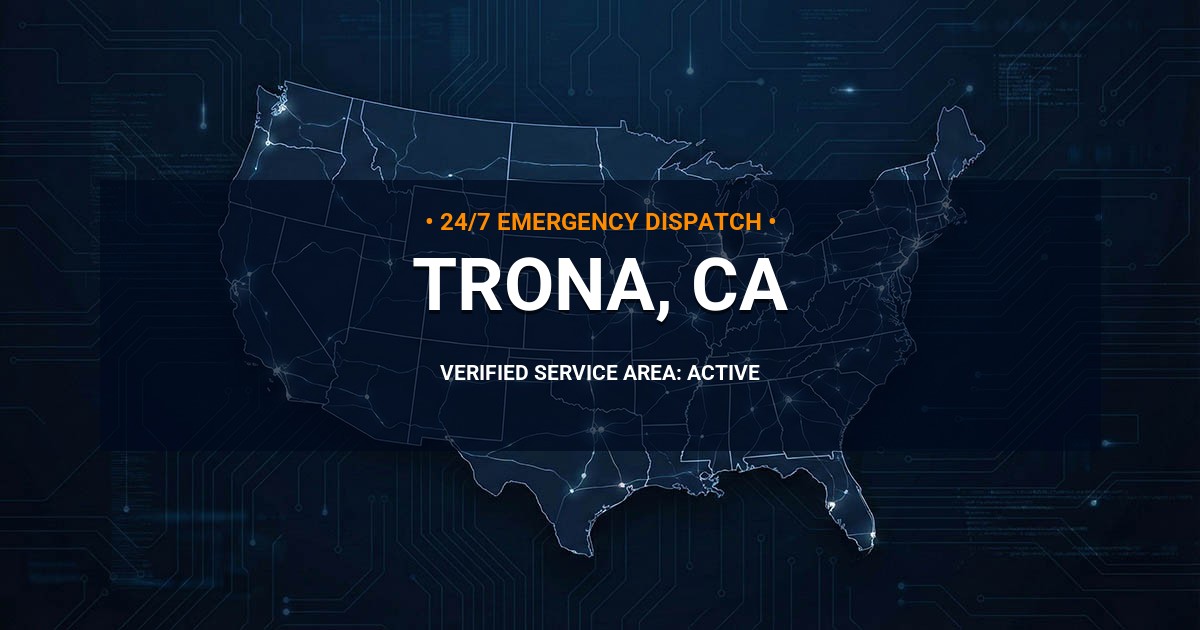 Emergency Plumbing Dispatch Map for Plumbing Services: Trona, CA