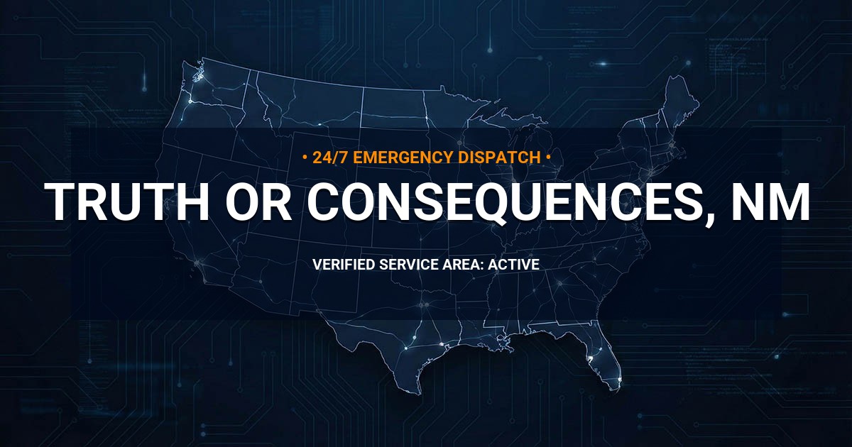 Emergency Plumbing Dispatch Map for Plumbing Services: Truth or Consequences, NM