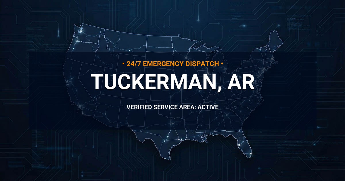 Emergency Plumbing Dispatch Map for Plumbing Services: Tuckerman, AR