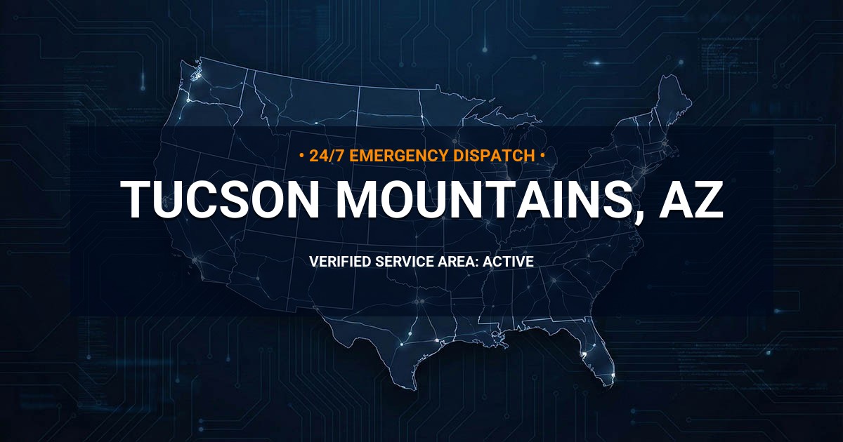 Emergency Plumbing Dispatch Map for Plumbing Services: Tucson Mountains, AZ