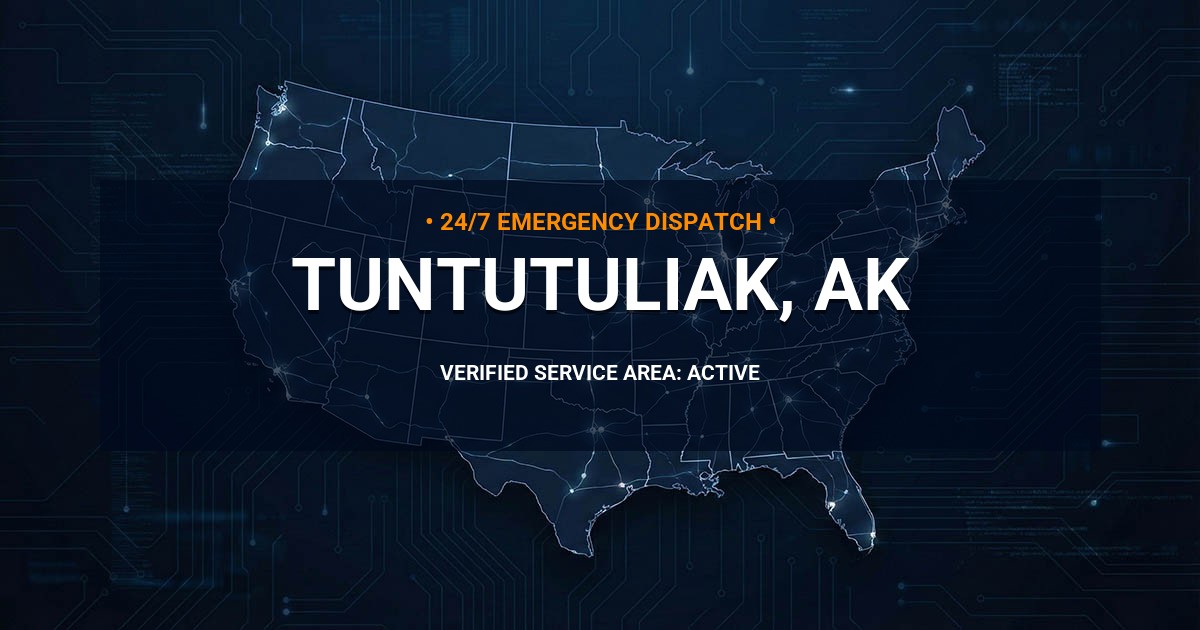 Emergency Plumbing Dispatch Map for Plumbing Services: Tuntutuliak, AK