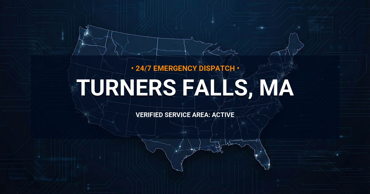 Emergency Plumbing Dispatch Map for Plumbing Services: Turners Falls, MA